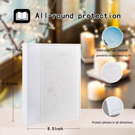 Artmag Photo Album 4x6 300 Photos, Extra Large Capacity Leather Cover Wedding Family Photo Albums Holds 300 Horizontal 4x6 Photos(White)
