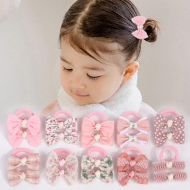 BIANHUAN Children's Hair Tie, Ribbon, Baby, Kids, Girls, Infants, Children, Hair Tie, Color Rubber, Cute Accessories, Hair Accessories, Kindergarten Entrance School, Celebration, Gift, Pink