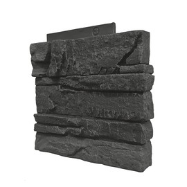 GenStone Faux Stacked Stone Right Corner Panel 12.5" x 11.25" in Iron Ore Color for Do It Yourself Friendly Home Improvement Projects