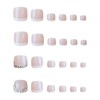 French Tip Press on Toenails White Full Cover Fake Toenails