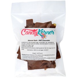 CandyKorner Milk Chocolate Almond Bark – Half Pound – Gourmet Handmade Chocolate with Roasted Almonds – 8 Ounces by CandyKorner