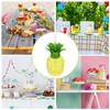 Toyvian 4pcs Pineapple Plastic Cups with Straws Beach Theme Party