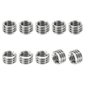 PATIKIL Thread Adapter Sleeve Reducer Nut M8 x 1.25 Male Thread to M6 x 1 Female Thread Repair Insert Nut Screw Reducer Conversion Stainless Steel Connector 5 mm Pack of 10