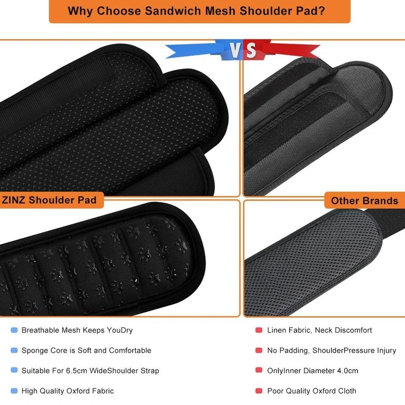 ZINZ 2-Pack 3D Shoulder Pad, Ultra-Thick Cushion with Dual-Side Anti-Slip