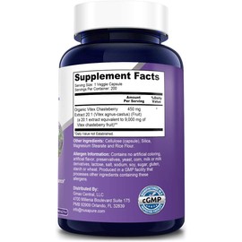 Vitex Chasteberry Fruit 20:1 Extract 9000 mg 200 Vegetarian Caps 200 Days Supply (Non-GMO & Gluten Free) - Woman’s Health Supplement Supporting Hormonal Balance & PMS Symptoms