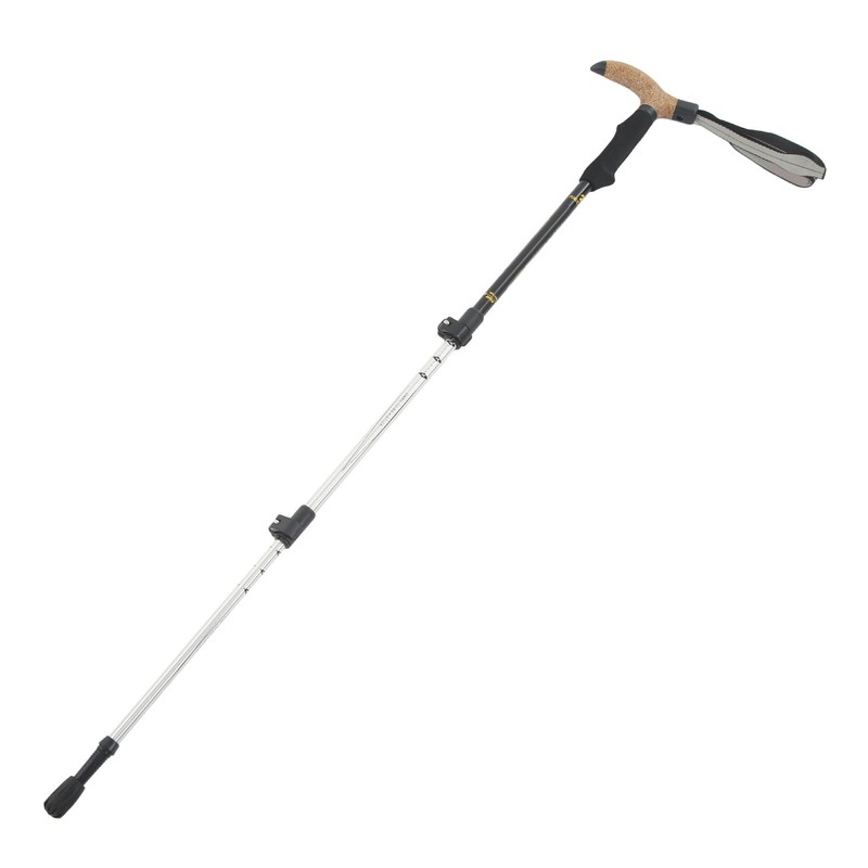 3 Section Retractable Hiking Stick Aluminum Alloy Mountaineering Balance Pole