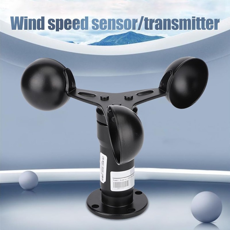 Anemometer Wind Speed Sensor 0-10V, DC 12-24V Aluminium Housing, 0-30m/s