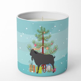 Caroline's Treasures BB9249CDL Verata Goat Christmas 10 oz Decorative Soy Candle, Teal Nature Soy Wax Essential Oil Home Decor Ideal for Bedroom Kitchen Bath Office Gift, 10 oz