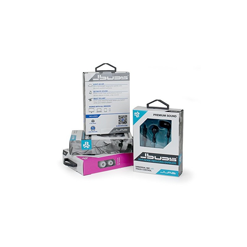 JLab Audio JBuds Hi-Fi Noise-Reducing Ear Buds with Universal Microphone,