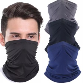 Unbranded Half Face Mask Neck Gaiter Summer Cooling Turban Neck Scarf for Fishing Cycling - Black