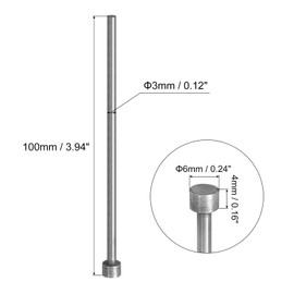 sourcing map Straight Ejector Pins, 3mm(0.12") Dia. 65Mn Steel Round Tip Punch 100mm(3.94") Long for Mechanical Maintenance 4Pcs