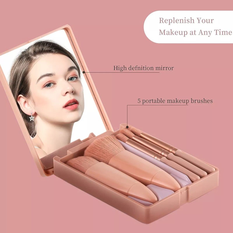 Okady Juego De Brochas De Maquillaje Mini De 5 Piezas