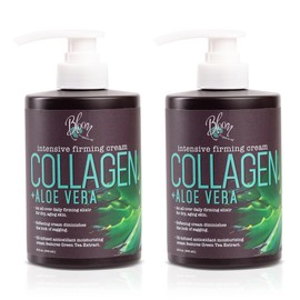 BLOOM Collagen Lotion Skin Care Firming Body Cream, Intensive Anti Aging Moisturizer Face Lotion W/Aloe Vera For Wrinkles, Sagging Skin, & Dry Skin, Fragrance Free Collagen Cream For Women, 2-Pack