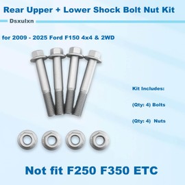 For 2009-2025 Ford F150 4x 10.9 Hardened Rear Shock Bolt Kit Upper + Lower with Dacromet Coating, Fits 4x4 & 2WD