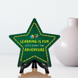 Signs ByLITA Learning is Fun,Let's Start the AdventureTable Sign with Acrylic Stand 7.5x7.5“