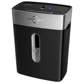 BONSEN Paper Shredder for Home Office, 4 Gallons Bin, 10-Sheet Cross-Cut Shredder, P-4 High Security Level, Quiet Credit Card Shredder with Jam Proof System (S3201)