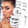 Ginani Magnetic Eyelashes with Applicator, Magnetic Eyelashes Without Eyeliner，Reusable Glue-Free