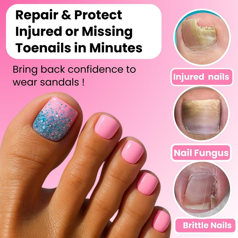 GlimightyX Toe Dual Forms for Polygel,140Pcs Poly Gel Toenail Forms