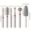 6pcs/set Diamond Sand Nail File Drill Cuticle Polishing Bit Nail