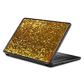 Universal Laptop Skin – Gold Glitter | Protective, Durable, and Unique Vinyl Decal wrap Cover | Easy to Apply, Remove, and Change Styles | Made in The USA