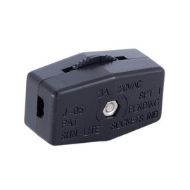 B&P Lamp® Black Inline Rotary Cord Switch for 18/2 SPT-1 lamp Cord