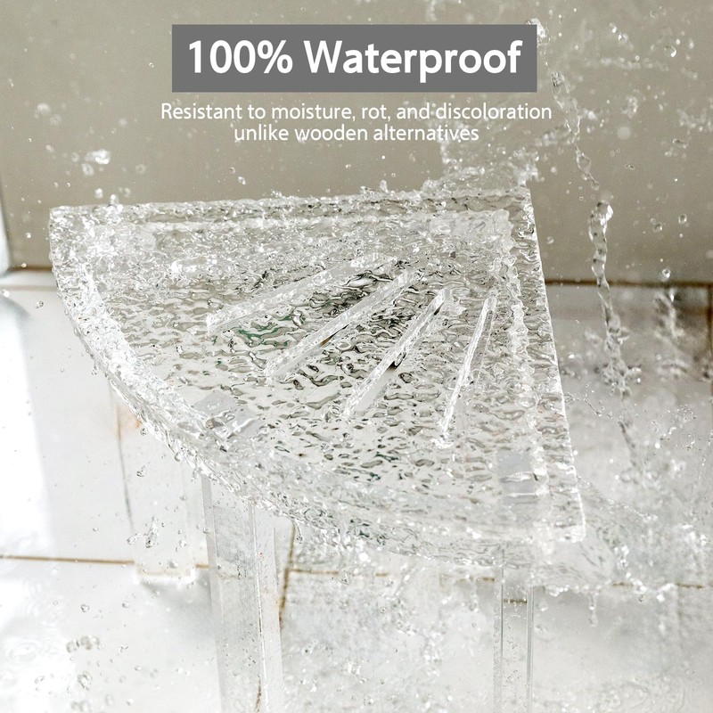 Acrylic Shower Bench - Perfect Corner Shower Stool, Ideal Shower