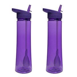 refresh2go 1050-PL-2pk Sleek Filtered Water Bottle, 2-Pack, Purple