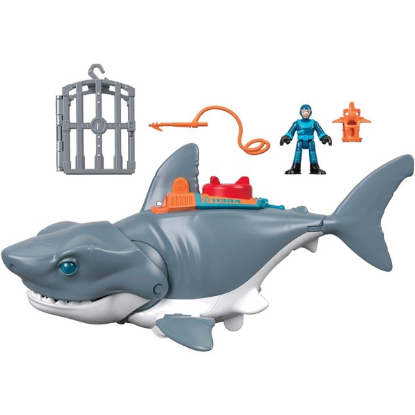 Fisher-Price GKG77 Imaginext Mega Bite Shark, Figure Set with Realistic Motion, Multicoloured