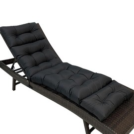 Gfgift Outdoor Chaise Lounge Chair Cushion Replacement, Waterproof Lounge Chair Cushions for Outdoor Furniture with Ties, Thickened Pool Lounge Chair Cushions (Navy Blue)