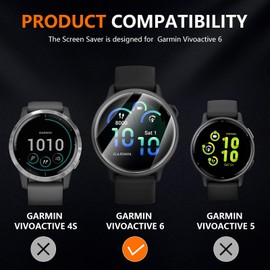 Suoman 6-Pack for Garmin vivoactive 6 Privacy Screen Protector, Charger Port + [Anti peeping] TPU Soft Protective Film