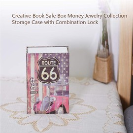 Book Safe Book Safe with Combination Lock, Portable Cash Box Valuables Hiding Place Mini Creative Safe Box for Office Home Travel