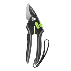 STAYGROW 8.5" Bypass Pruning Shears, Aluminum Alloy Construction Garden Shears, SK5 Carbon Steels Blades with Non-Stick Teflon Coating, Adjustable Opening Cuts Up to 3/4" (20mm)