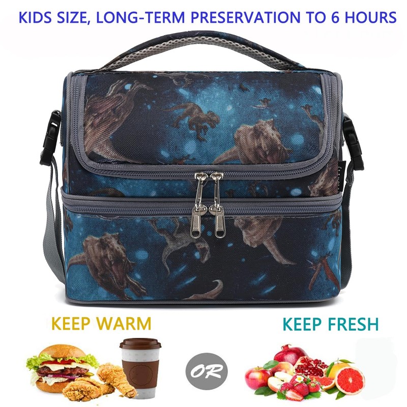 FlowFly Double Decker Cooler Insulated Lunch Bag Large Tote for