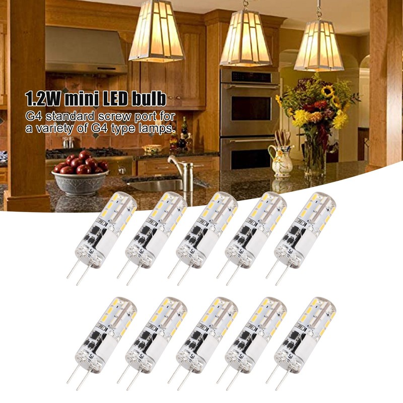 10Pcs G4 LED Bulbs 24LED 1.2W Bi Pin Light Source