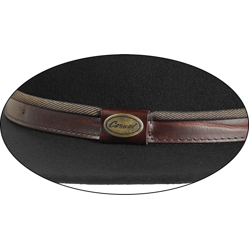 Harrys-Collection Rollable Hat with Wide Brim Brown Fabric Ribbon in