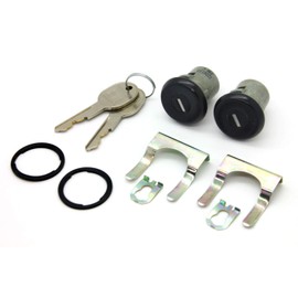 New LatchWell Door Lock Cylinder Pair in Black w/Keys Compatible with Listed GM Cars C/K Truck Pickup Suburban
