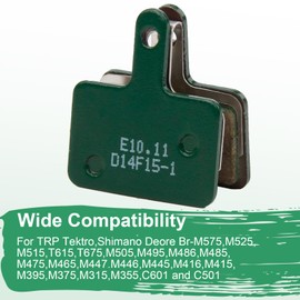 E10.11 High Performance Organic Compound Disc Brake Pads 2 Sets for Bicycle,2mm MTB Road Bike Brake Pads with Heat-Resistant Compatible with Shimano M375 M416 M515 M535 and SRAM Guide