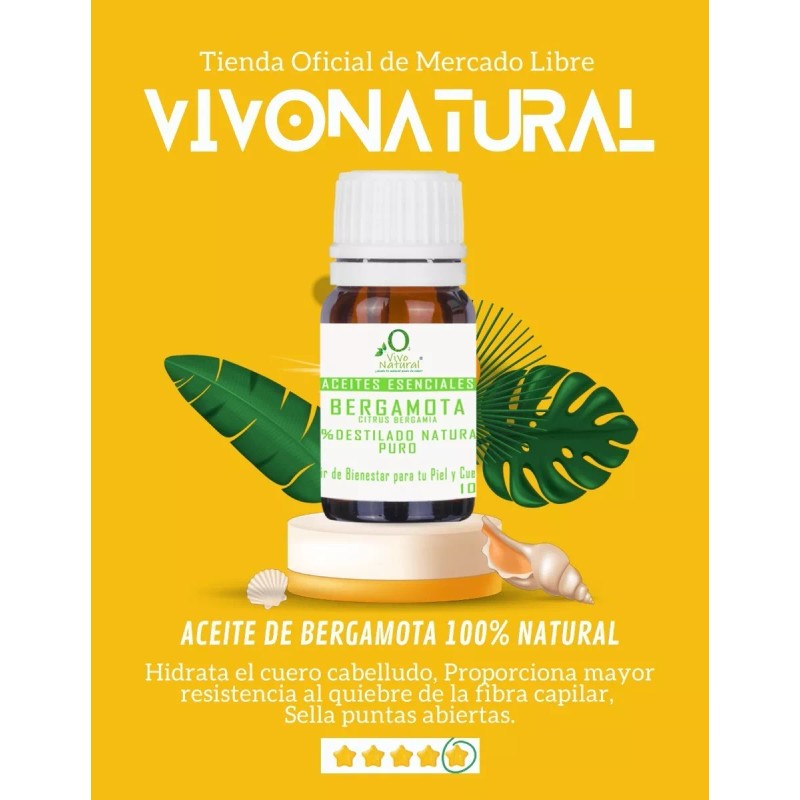 Vivenatural Shampoo De Bergamota Y Tepezcohuite 1litro Màs Aceite Gratis