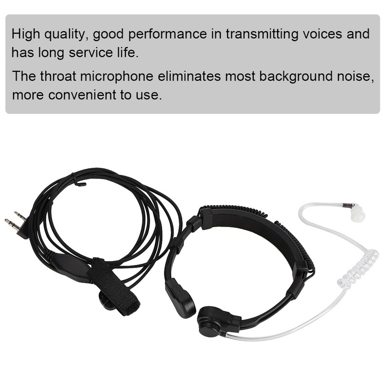 Throat Control Microphone Mic Earpiece Headset for Walkie Talkie UV