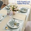 RUDONG M 100 Pcs Grey Satin Napkins and Napkin Rings