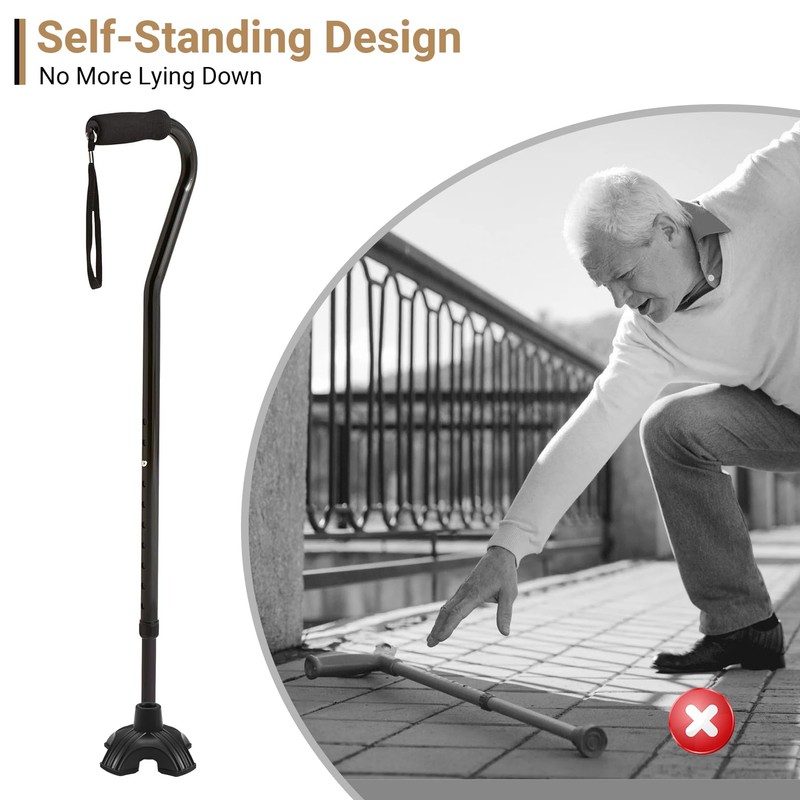 Dotday 2 Pack Cane Tips for Stability, Self Standing Cane