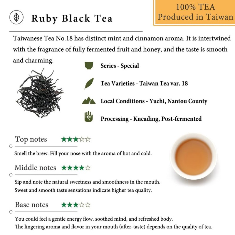 Jing Sheng Yu Ruby Black Tea bags,15 Total Tea Bags(Pack