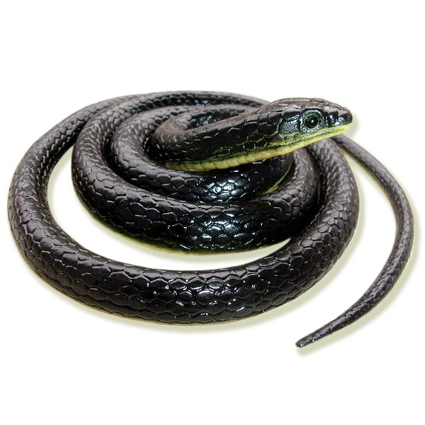 TOUFEIYUAN Snake Snake Realistic Rubber Snake Serpent Prank Scary Candid Bird Scare Garden Props Prank Halloween Party Decoration (Toy Snake A)