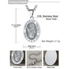 U7 St. Christopher Necklace with Stainless Steel Box Chain Oval