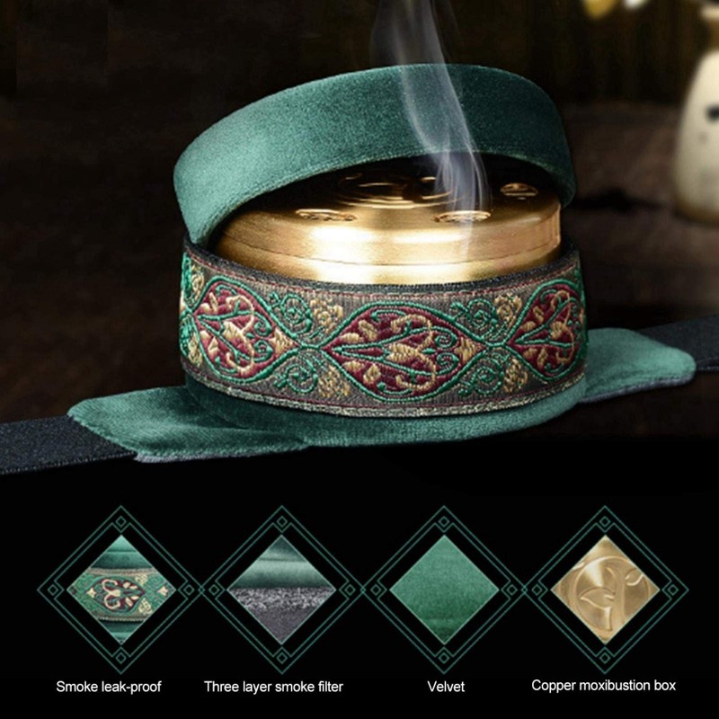 Moxibustion Box, Portable Smokeless Massage Adjustable Temperature Copper Moxa Burners