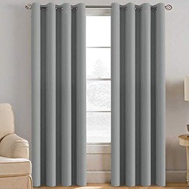 Blackout Curtain for Living Room Thermal Insulated Window Treatment Curtain Extra Long 108 inch Length Energy Saving Solid Grommet Top Blackout Drape, One Panel, Dove Gray