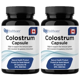 R & D HEALTHCARE Colostrum Supplements 250mg C 60 Capsules, Rich in Lactoferrin & Immunoglobulins - Natural Bovine Colostrum Immune System Support & Wellness Formula (2, Pack of 2)