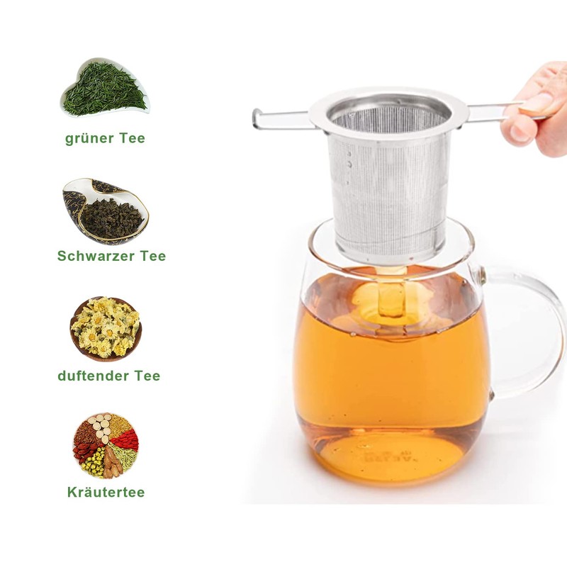 TopBine 2 pcs Tea Infuser, 304 Stainless Steel Tea Strainer