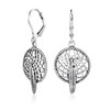 Bling Jewelry Leaf Feather Dream Catcher Dangle Leverback Earrings 925