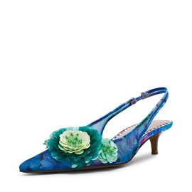Betsey Women's Audree Pump, Blue Floral, 8